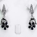 Серьги из серебра с сапфирами дельфины С1106