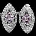Серьги из серебра с аметистами С1246