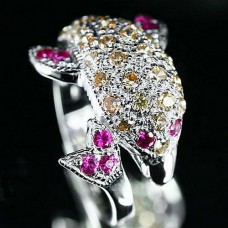 Кольцо из серебра Дельфин К1095 17 размер