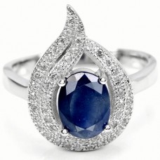 Кольцо из серебра сапфиром К1516 16.5 размер