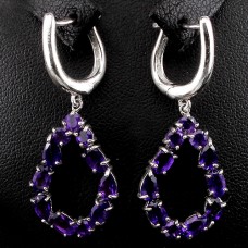 Серьги из серебра с аметистами С1469