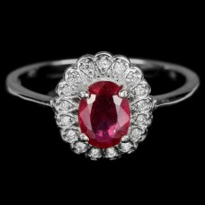 серебряное кольцо с рубином цена