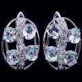 Серьги из серебра с топазами С1650
