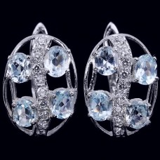 Серьги из серебра с топазами С1650