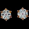 Серьги из серебра с аквамарином исапфирами С1649