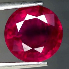 2.52Ct Натуральный насыщенный красный рубин 7.9мм (круг) Е14911