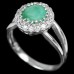 Серебряное кольцо с изумрудом Тори 16р К1908