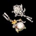 Серьги из серебра Жемчужина с жемчугом, изумрудом и гранатом С1620
