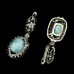 Серьги подвески из серебра с ларимаром С1635