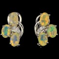 Серьги из серебра натуральным опалом Огоньки С1619