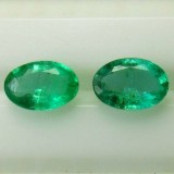 0.8Ct Пара чистых натуральных изумрудов 6.1*4.1мм овал (Класса АА+) Е14819