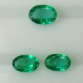 1.38Ct Комплект (3шт.) натуральных изумрудов 6*4мм - 6.5*4.7 овал Е14820