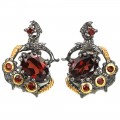 Серьги из серебра с гранатом С1678