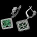Серьги из серебра с изумрудами "Аделин" С1708